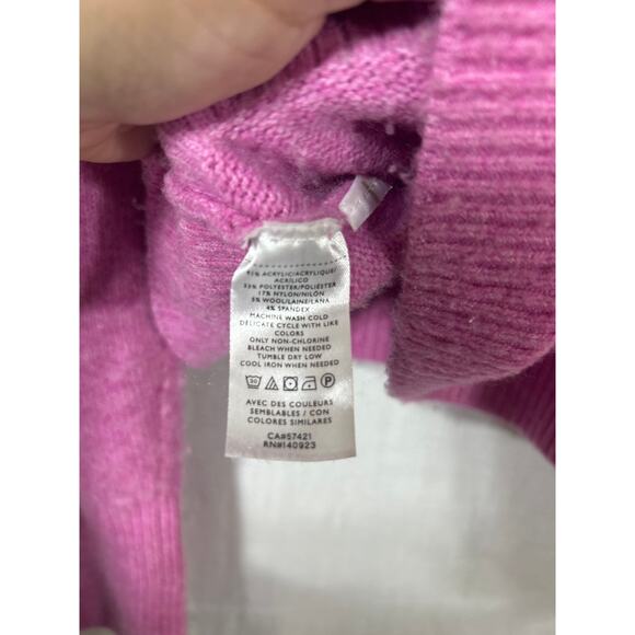 Loft Sweater XL Lot of 2 Tan Weekend Pink Ruffle Knit - Picture 4 of 12